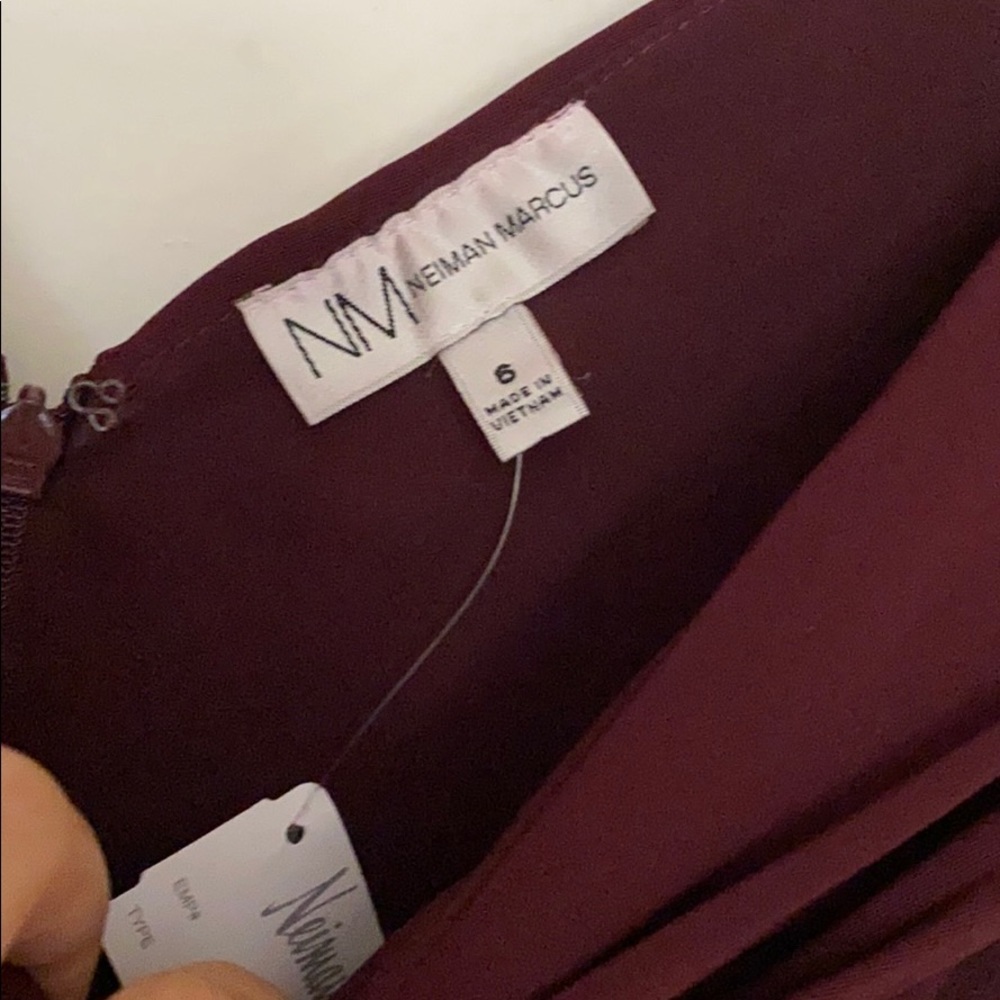 NWT Neiman Marcus burgundy red dress size:6 - Picture 5 of 11